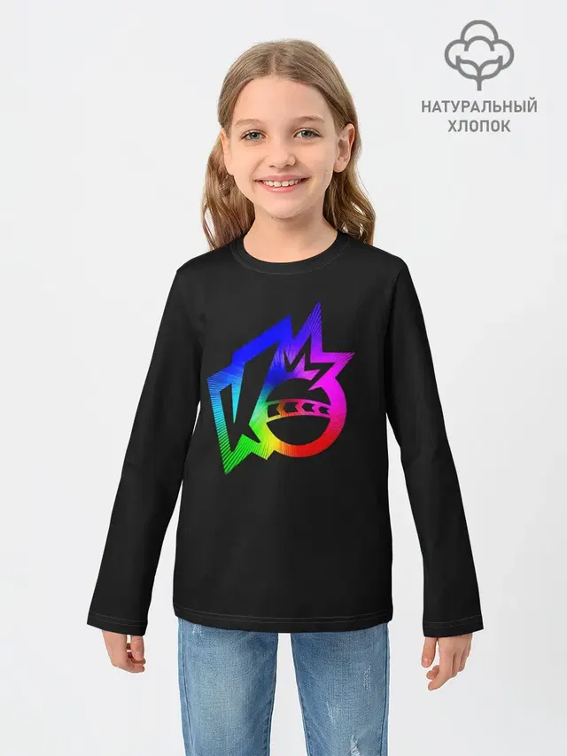 Детский лонгслив с принтом «The knockout city — Knockout city. Rainbow logo»