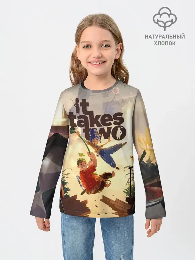 Детский лонгслив с принтом «It takes two — Коди и Мэй»