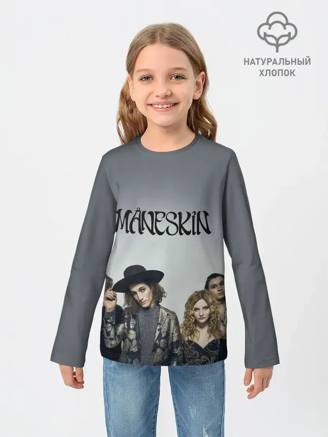Детский лонгслив с принтом «Maneskin»