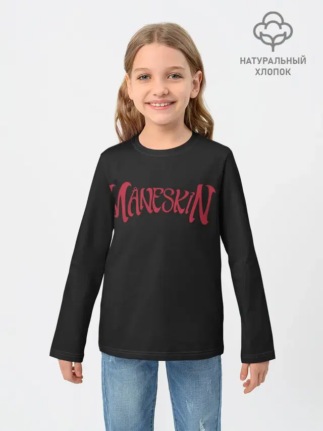 Детский лонгслив с принтом «Maneskin — Maneskin. Inscription»