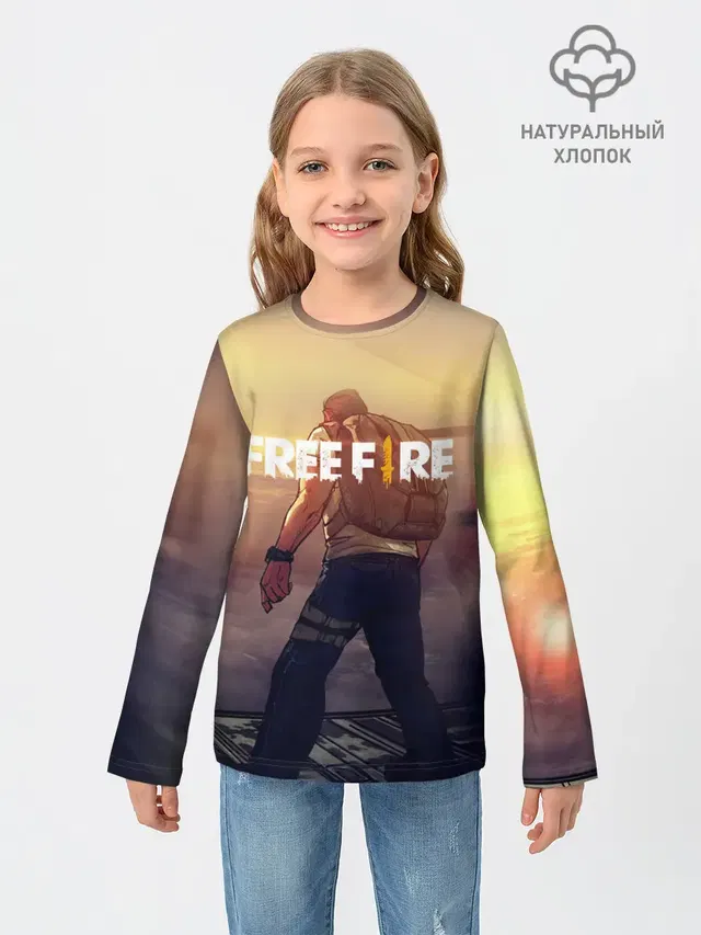 Детский лонгслив с принтом «Freefire Бейсер»