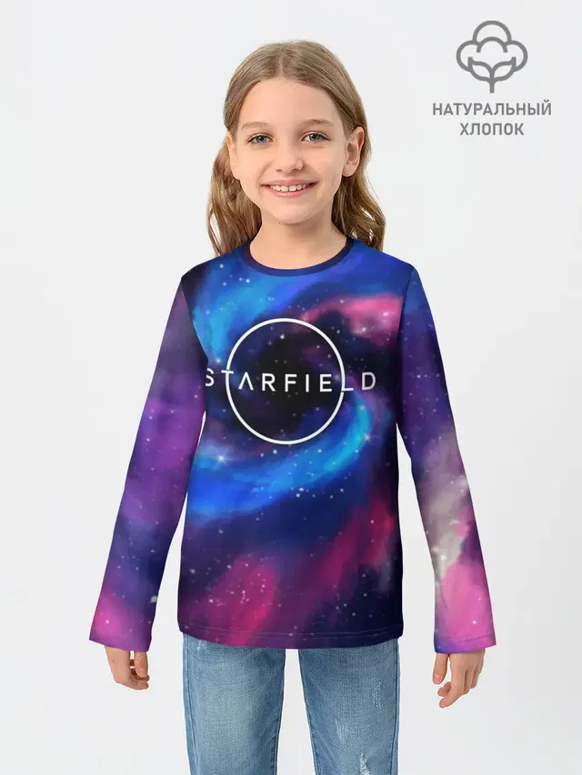 Детский лонгслив с принтом «Разные игры — Starfield — Старфилд»