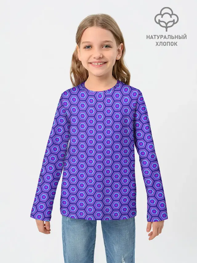 Детский лонгслив с принтом «Геометрия — Geometric Background»