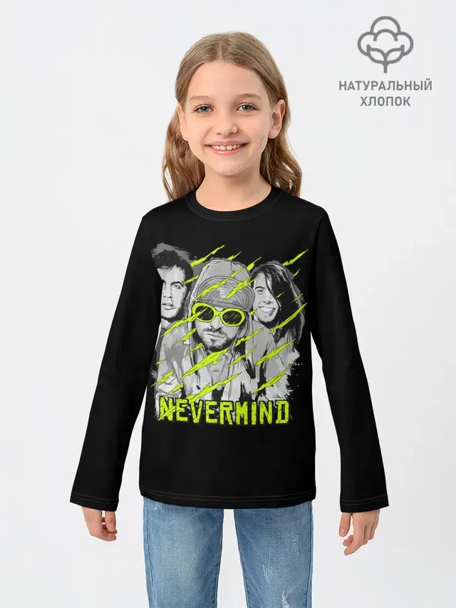 Детский лонгслив с принтом «Nirvana — Nevermind»