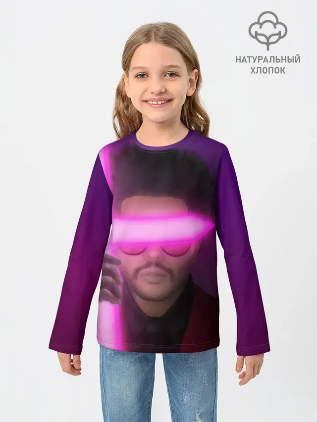 Детский лонгслив с принтом «The Weeknd — The Weeknd - Blinding Lights»
