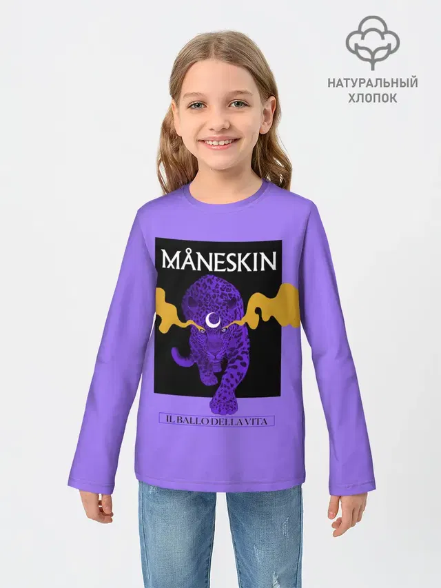 Детский лонгслив с принтом «Maneskin»