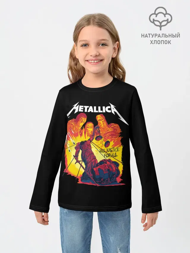 Детский лонгслив с принтом «Metallica — Justice for all»