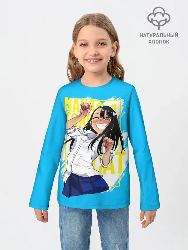 Детский лонгслив с принтом «Nagatoro cat»
