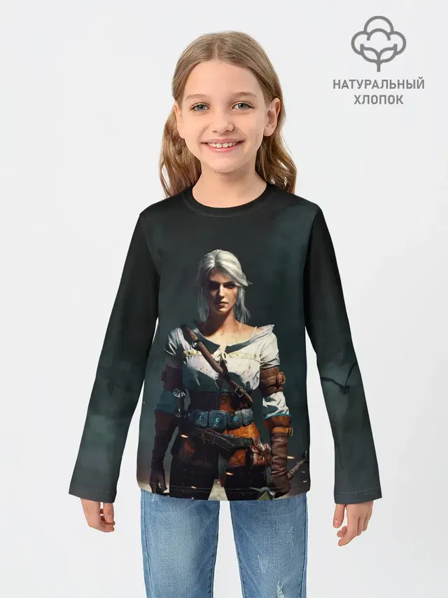 Детский лонгслив с принтом «THE Witcher Ciri»