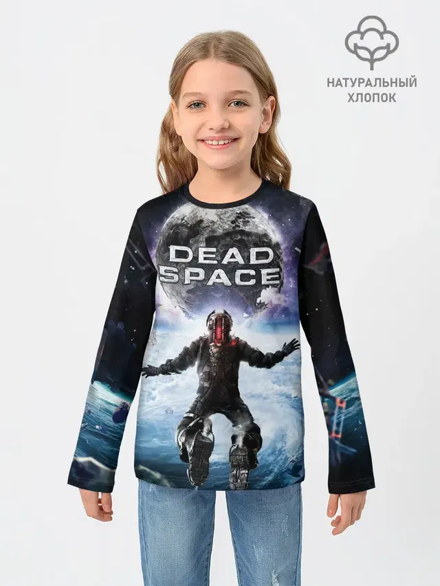 Детский лонгслив с принтом «Dead Space — Айзек в мертвом космосе»