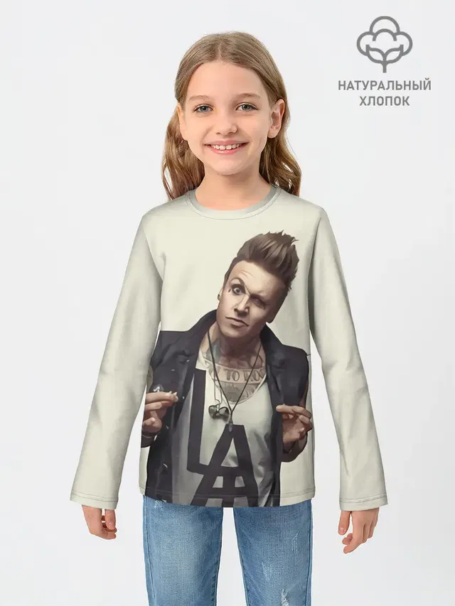 Детский лонгслив с принтом «Papa Roach — Джекоби Шэддикс»