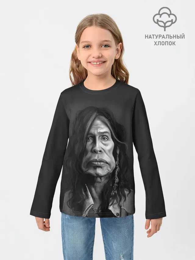 Детский лонгслив с принтом «Steven Tyler AEROSMITH»
