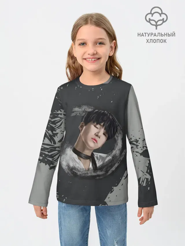 Детский лонгслив с принтом «BTS»