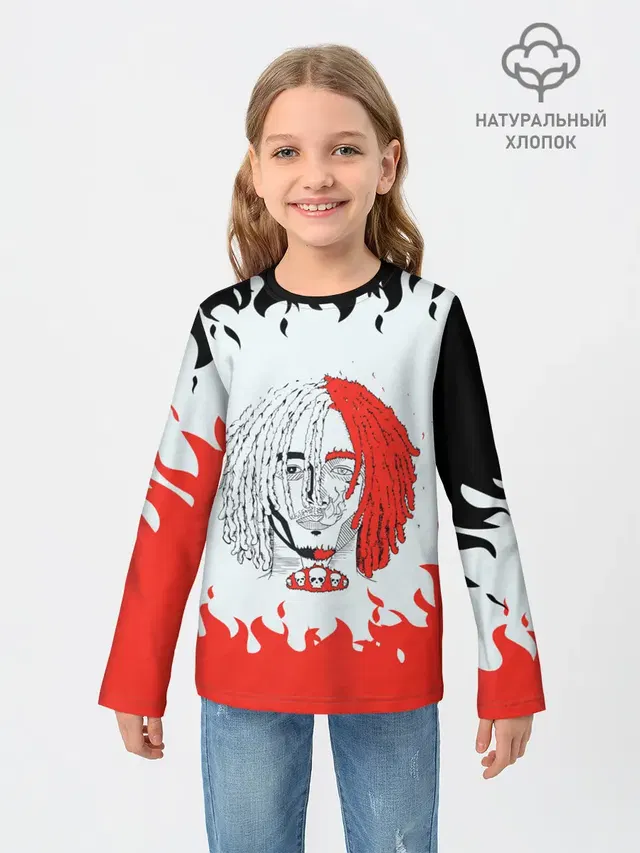 Детский лонгслив с принтом «Lil Pump — ЛИЛ ПАМП»