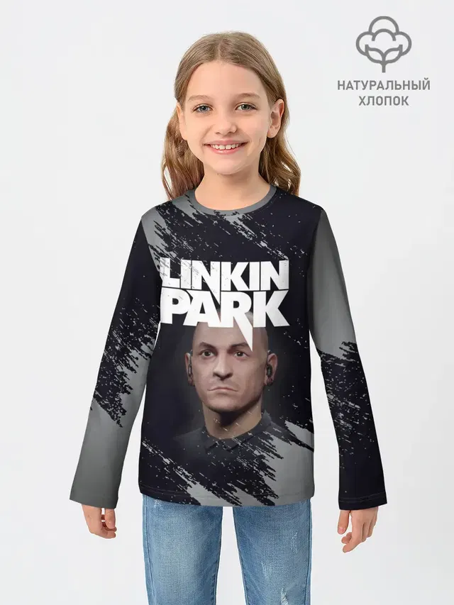 Детский лонгслив с принтом «Linkin Park — ЧЕСТЕР»