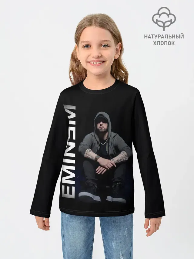 Детский лонгслив с принтом «Eminem»