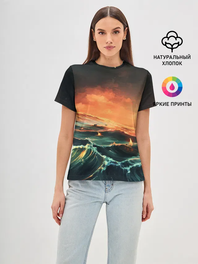 Фэнтези море корабли закат