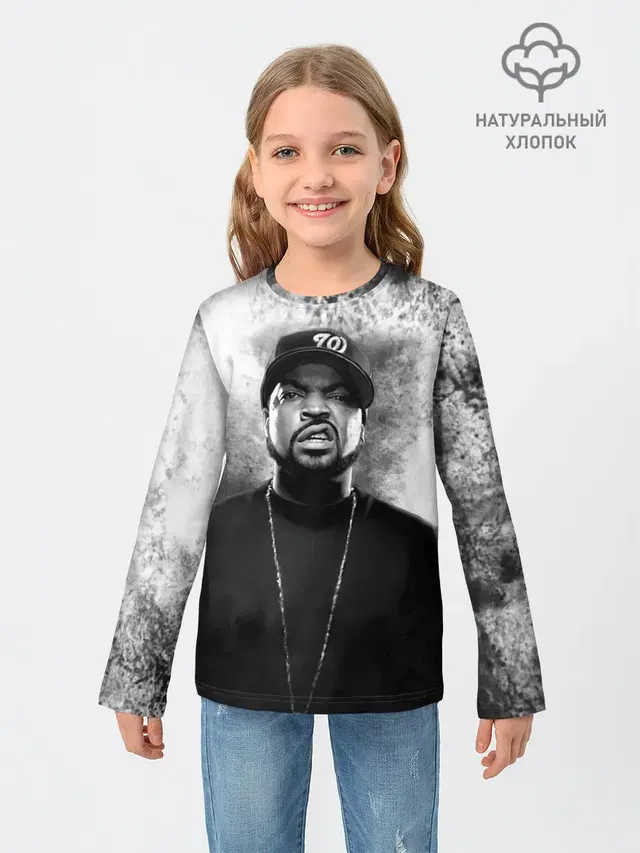 Детский лонгслив с принтом «Ice Cube — Айс Куб»