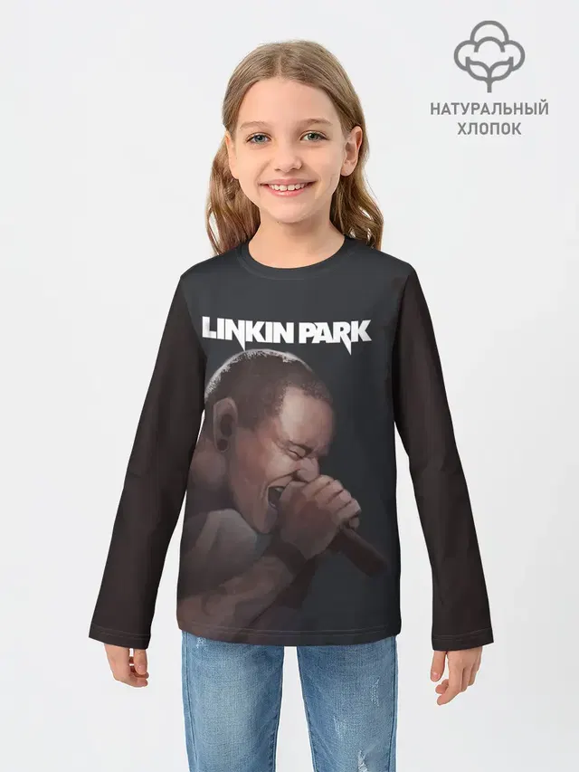 Детский лонгслив с принтом «Chester Bennington»
