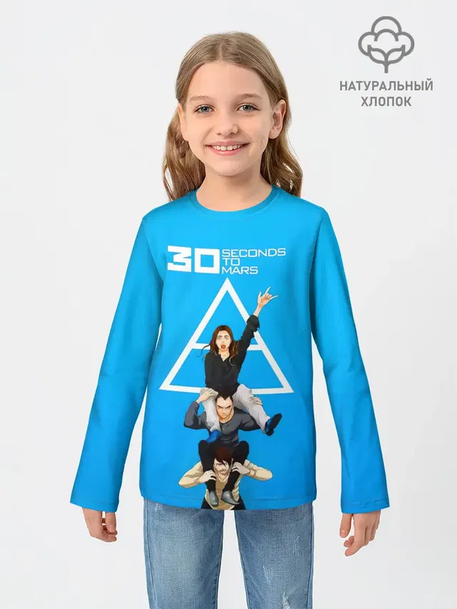 Детский лонгслив с принтом «Triad logo — Группа 30 Seconds to Mars»