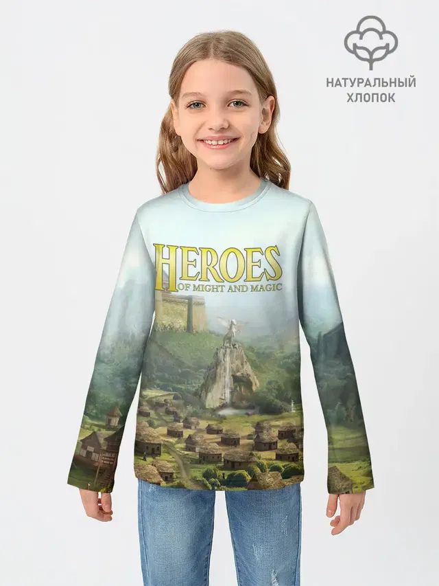 Детский лонгслив с принтом «Rampart — Оплот — Heroes of Might and Magic 3»