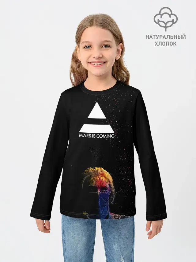 Детский лонгслив с принтом «30 Seconds to Mars — MARS IS COMING 30StM»