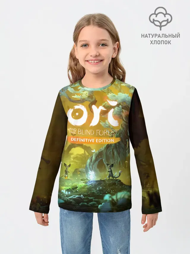 Детский лонгслив с принтом «Ori»