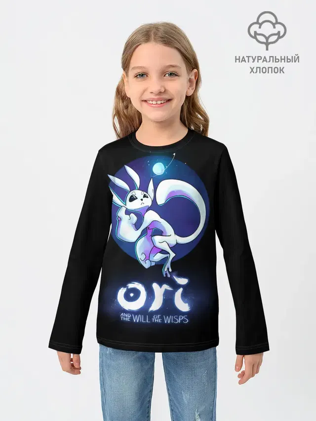 Детский лонгслив с принтом «Ori and the will of the wisps»