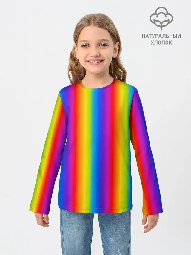 Детский лонгслив с принтом «Абстракция — Color gradient»