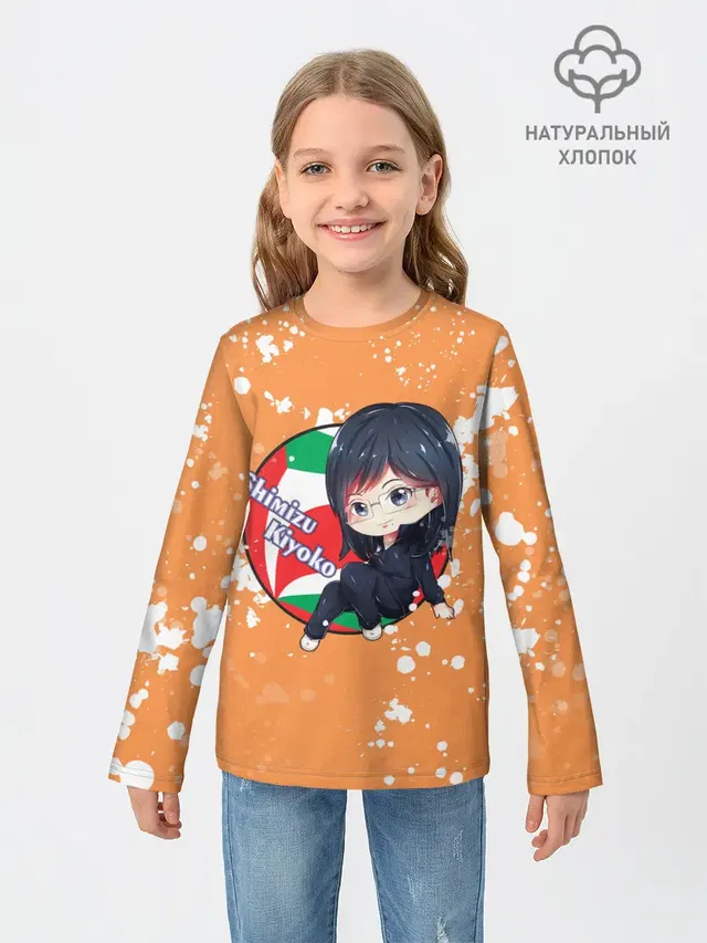 Детский лонгслив с принтом «Хайкью — Shimizu Kiyoko — Haikyu»