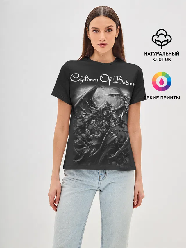 Женская базовая футболка с принтом «Children of Bodom 16»