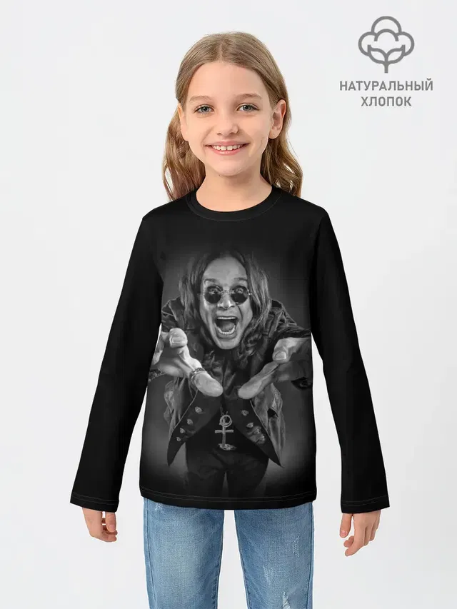 Детский лонгслив с принтом «Ozzy Osbourne»