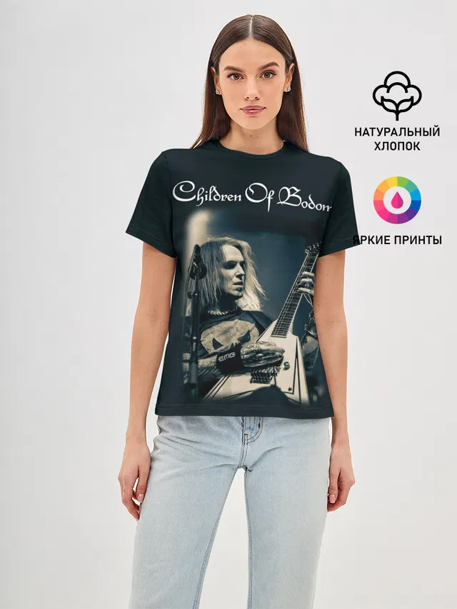 Женская базовая футболка с принтом «Children of Bodom — Children of Bodom 20»
