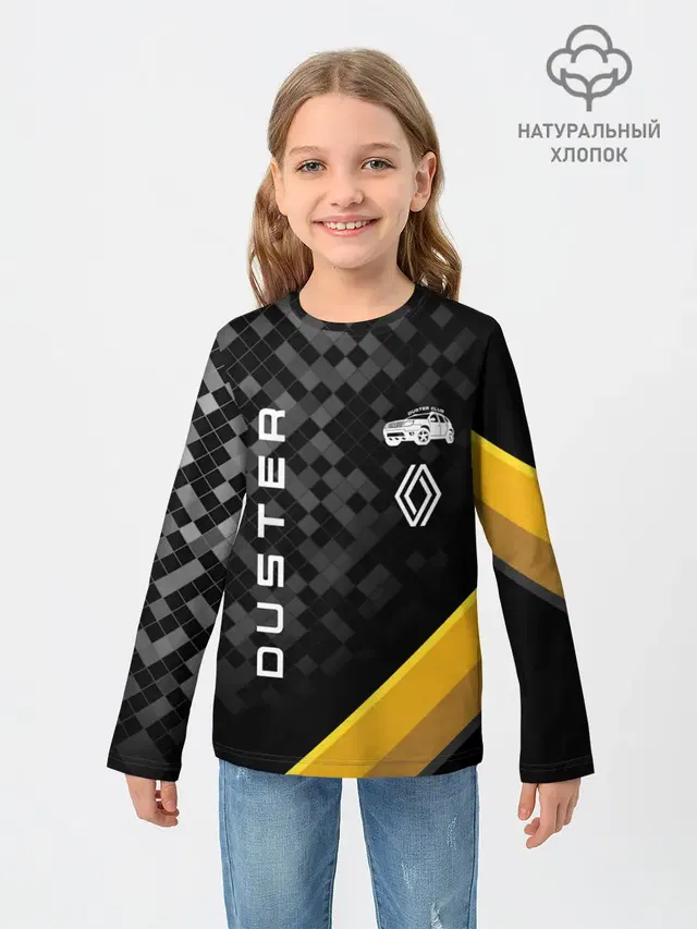 Детский лонгслив с принтом «Renault — Рено Дастер»