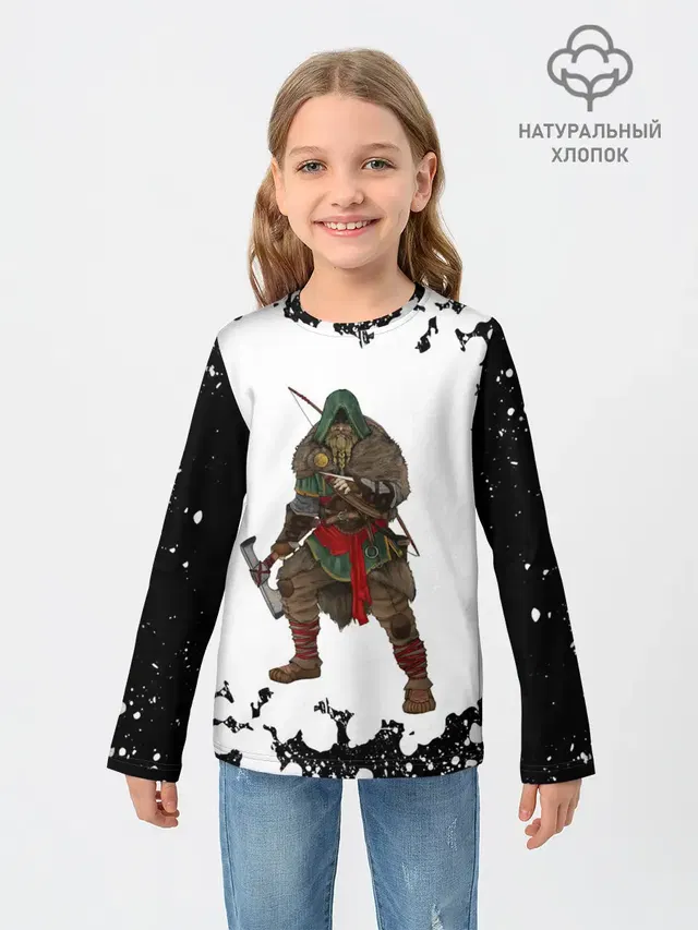 Детский лонгслив с принтом «Viking — ASSASSINS CREED VALHALLA»