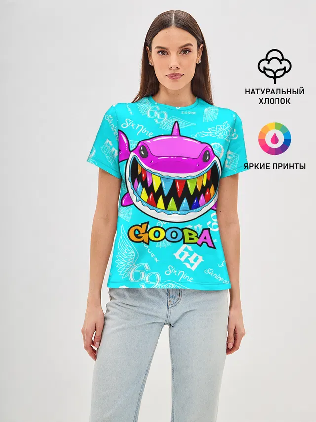 Женская базовая футболка с принтом «6IX9INE — 6IX9INE GOOBA»