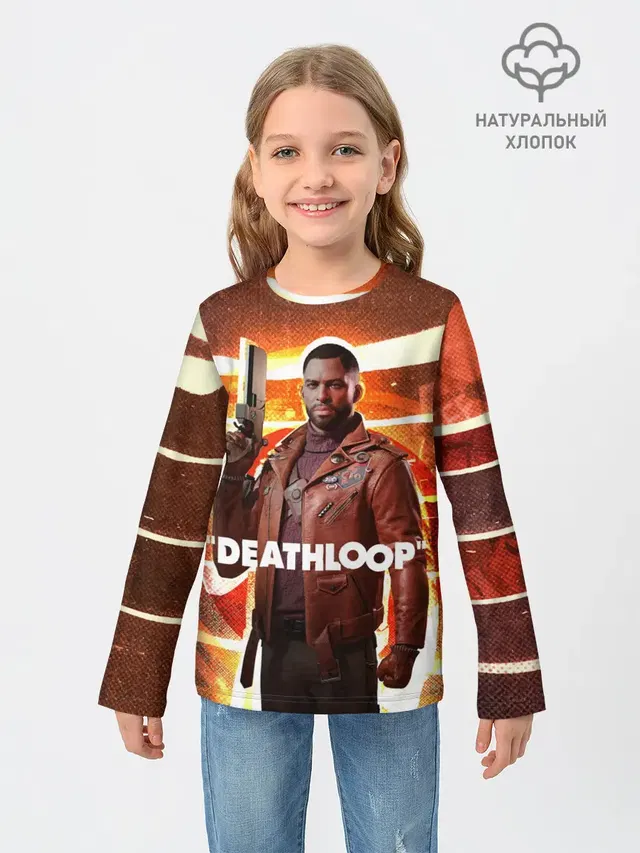 Детский лонгслив с принтом «Кольт Ван Deathloop»
