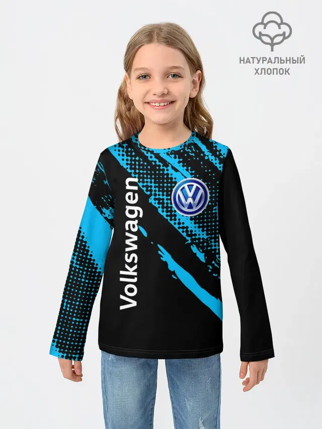 Детский лонгслив с принтом «Volkswagen — Фольксваген»
