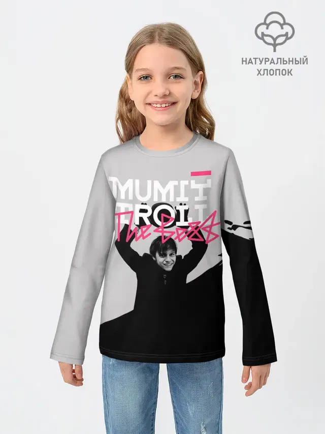 Детский лонгслив с принтом «Мумий Тролль — Mumiy Troll The Best»
