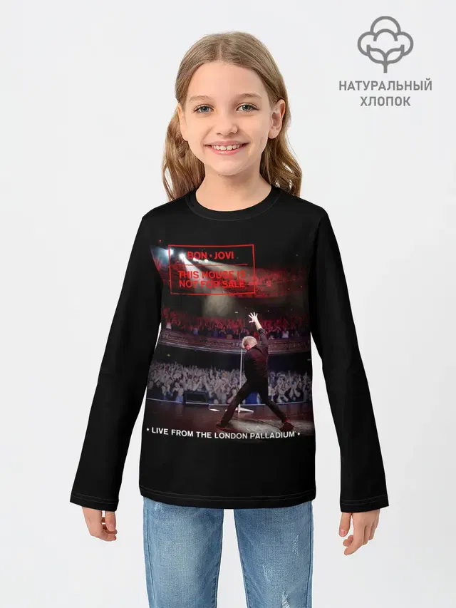 Детский лонгслив с принтом «Live concert — This House Is Not for Sale - Bon Jovi»