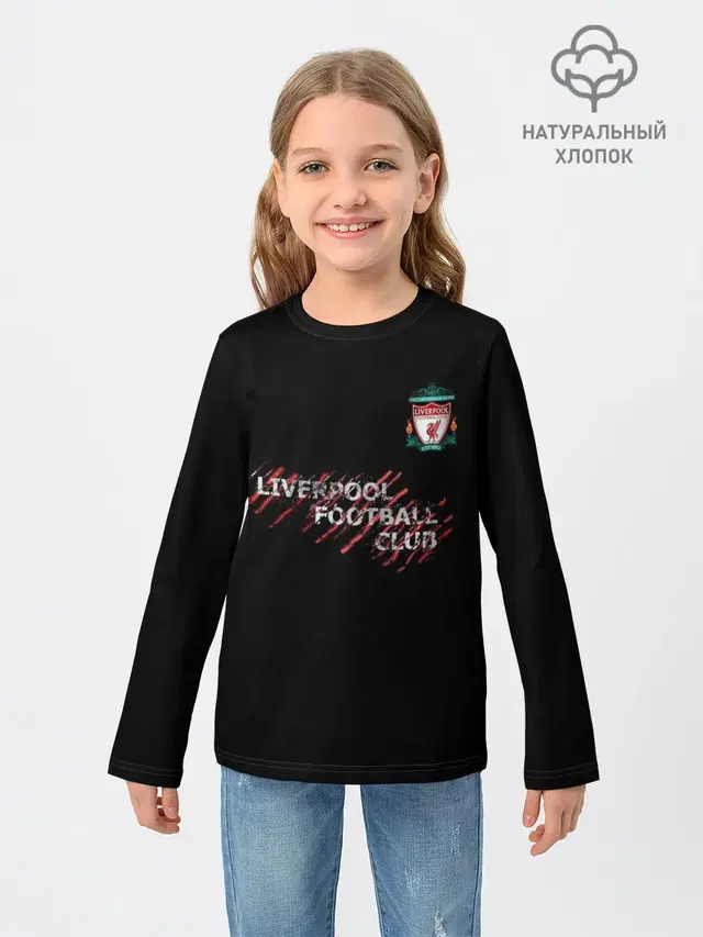 Детский лонгслив с принтом «Ливерпуль — LIVERPOOL FC»
