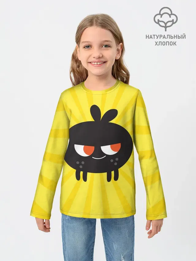 Детский лонгслив с принтом «Toca Boca — Toca Boca Yellow»