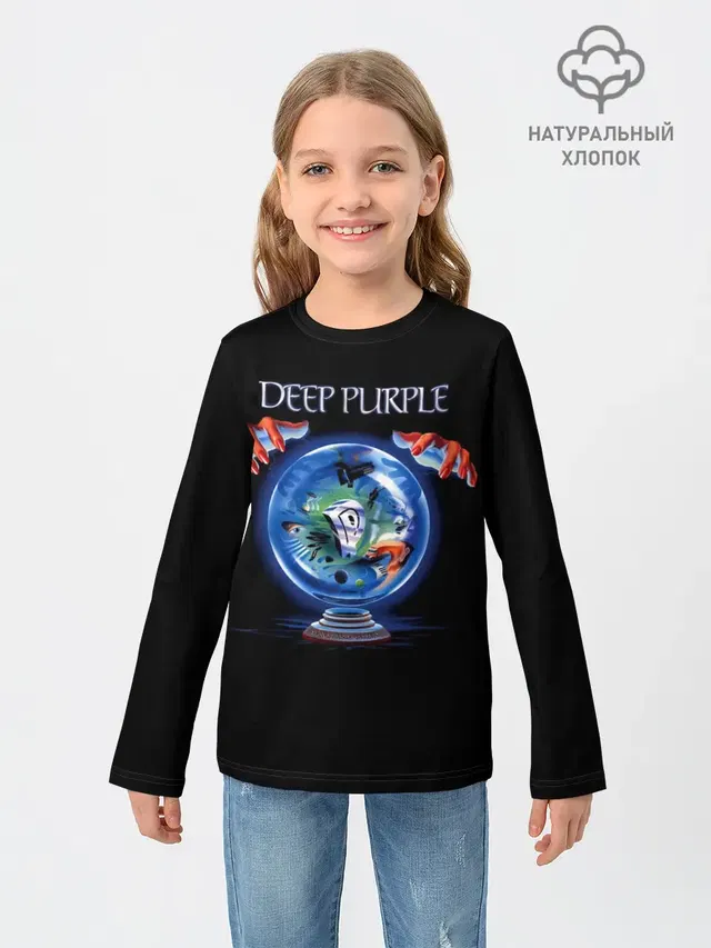 Детский лонгслив с принтом «Slaves and Masters - Deep — Slaves and Masters - Deep Purple»