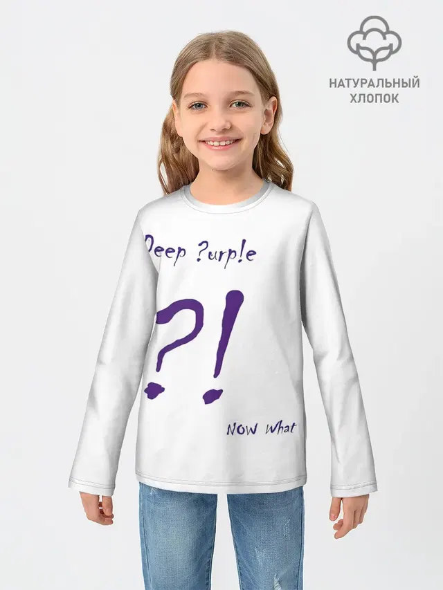Детский лонгслив с принтом «Now What?! Deep — Now What?! Deep Purple»