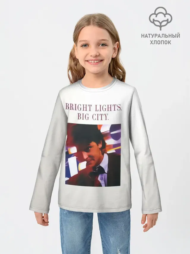 Детский лонгслив с принтом «Bright Lights — Bright Lights, Big City - Depeche Mode»