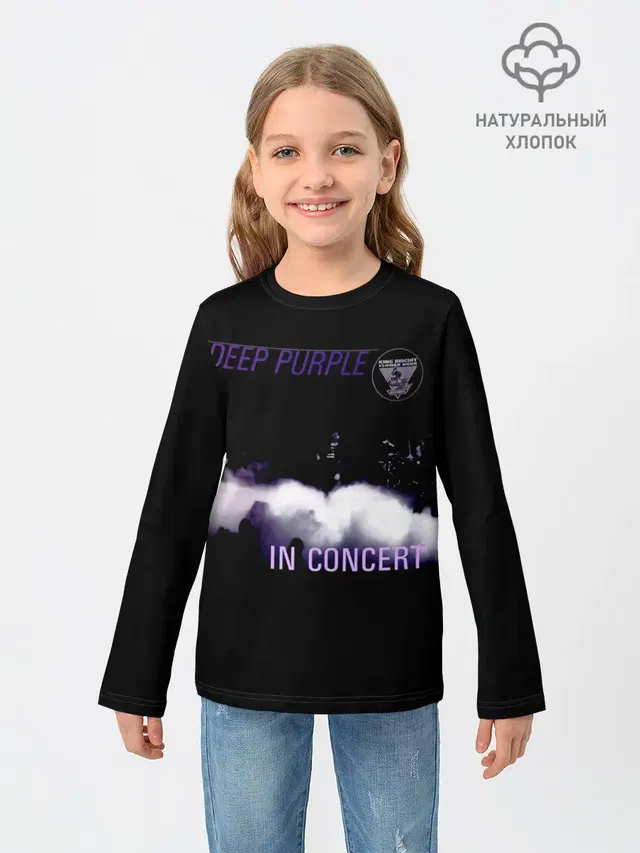 Детский лонгслив с принтом «Deep Purple — Live at Long Beach 1976 - Deep Purple»