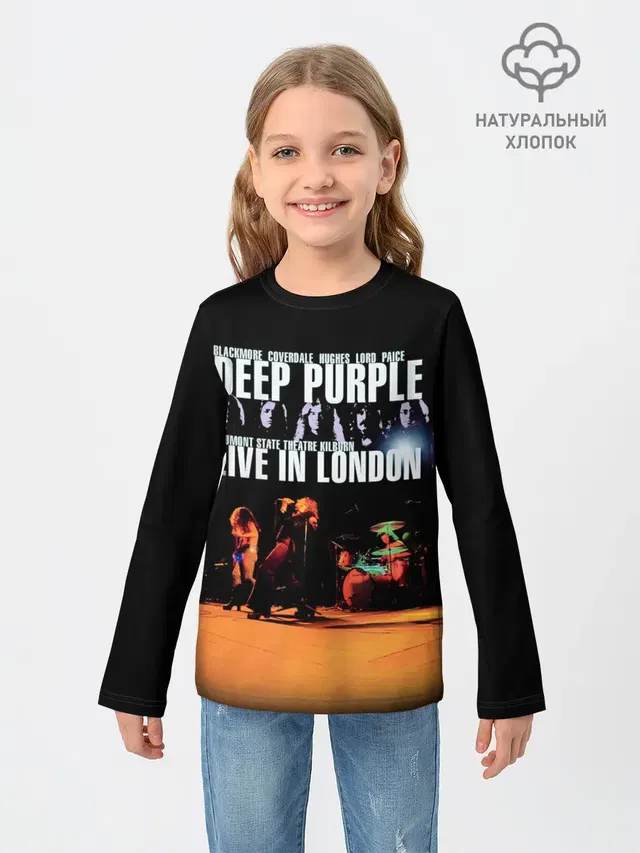 Детский лонгслив с принтом «Live In London — Deep Purple - Live In London»