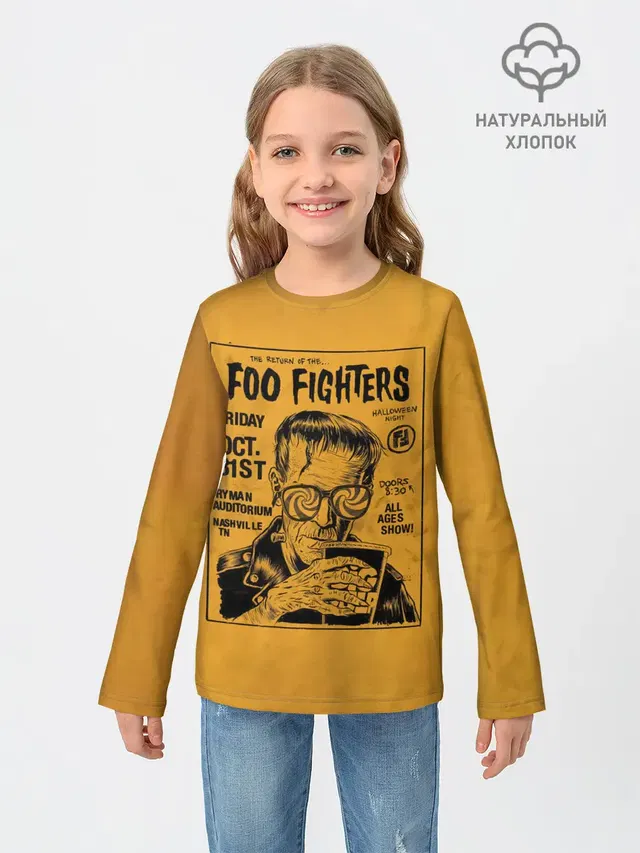 Детский лонгслив с принтом «Foo Fighters — THE RETURN OF THE... FOO FIGHTERS»