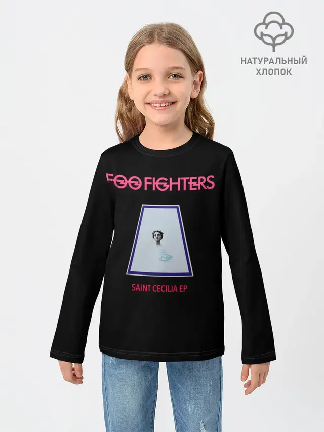 Детский лонгслив с принтом «Foo Fighters — Saint Cecilia - Foo Fighters»