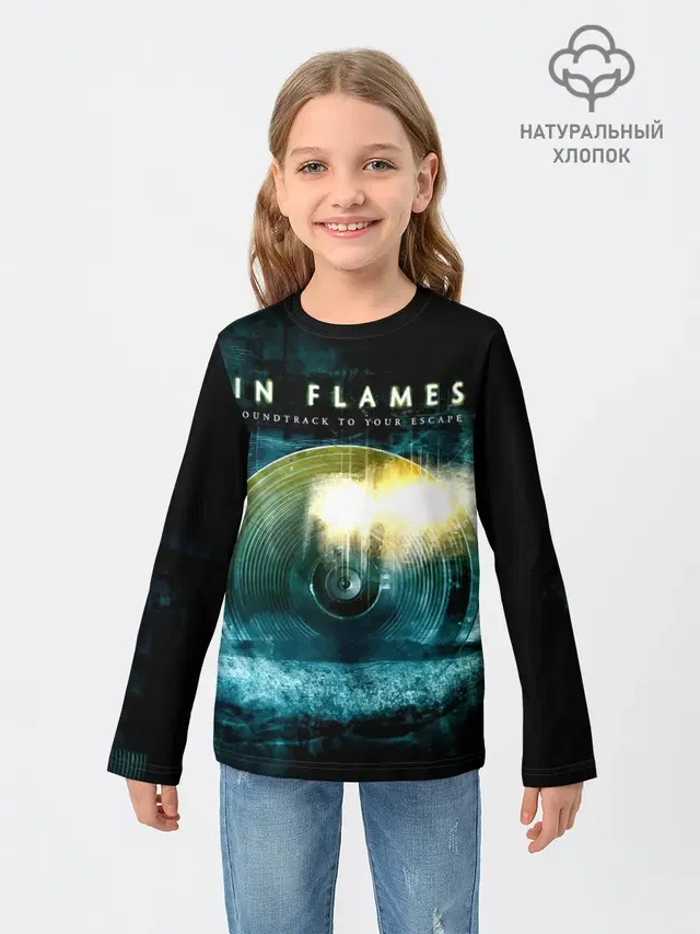 Детский лонгслив с принтом «In Flames — Soundtrack to Your Escape - In Flames»